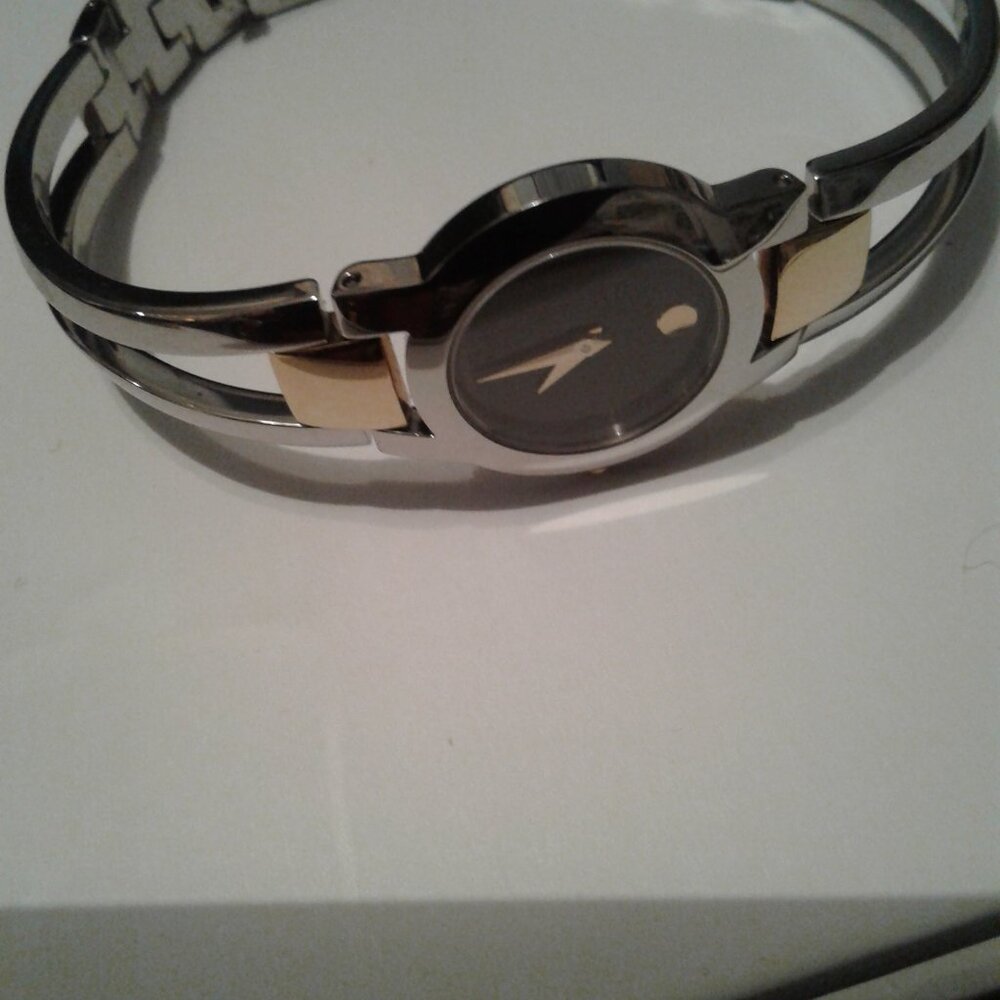 NEW!   Movado Women's "Amorosa" Two-tone Stainless Steel Bangle Bracelet Watch